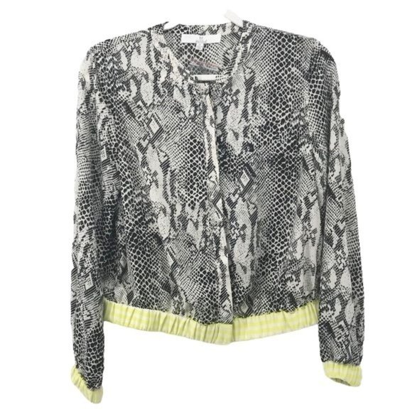 M by Marled Snake Print Hidden Button Blouse Cardigan Size Medium NWT - Picture 1 of 9